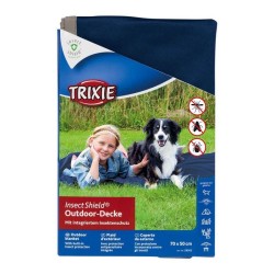 Manta para perros repelente insectos azul packaging